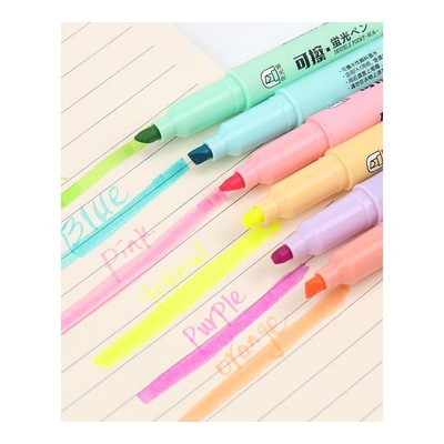 Double Head Erasable Highlighter Pen Markers Fluorescent Pen