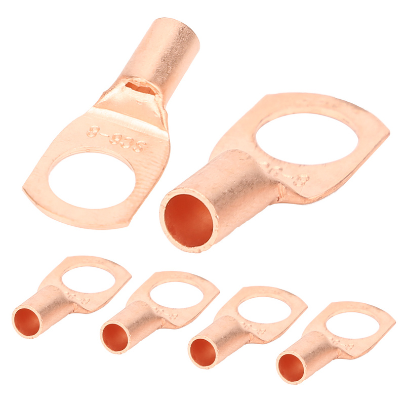 50Pcs Copper Lug Terminal Cable Cold Pressed Crimp Connector