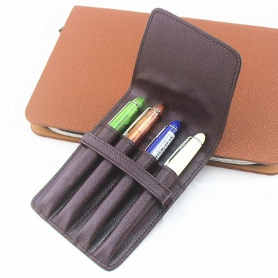 Handmade Leather Pen Case Pencil Bag Fountain Sleeve Bag Vi