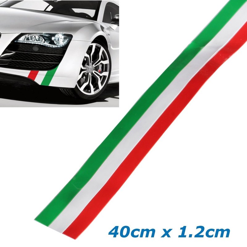 40 x1.2cm PVC Italian Italy Long Flag Sticker Strip Decal B