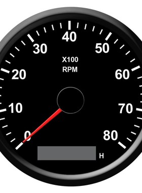 8K Boat Tachometer Marine Tacho Meter Gauge LCD Hourmeter 12