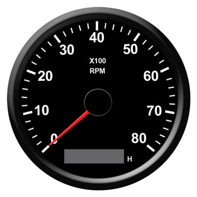 8K Boat Tachometer Marine Tacho Meter Gauge LCD Hourmeter 12