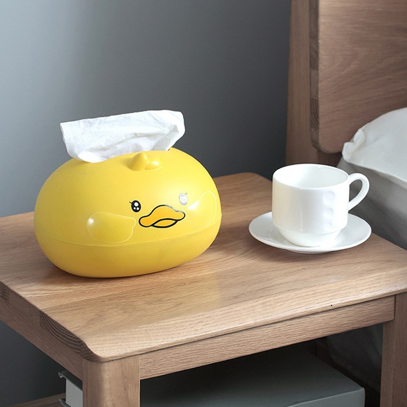 Cartoon Cute Little Yellow Duck Tissue Box Desktop Paper Hol