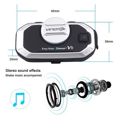 Easy Rider vimoto V8 850mAh Helmet Bluetooth Headset Motorcy