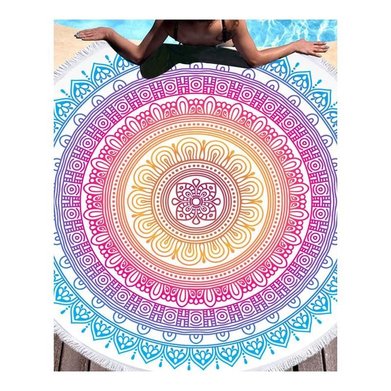 Mandala Round Beach Towels Summer Geometric Thick Bath Showe