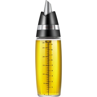 Automatic Open Cover Glass Liquid Cruet 300ml Leak-Proof Oil