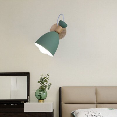 Macarons Wood wall lamp Modern Simple Nordic Bedroom Bedside