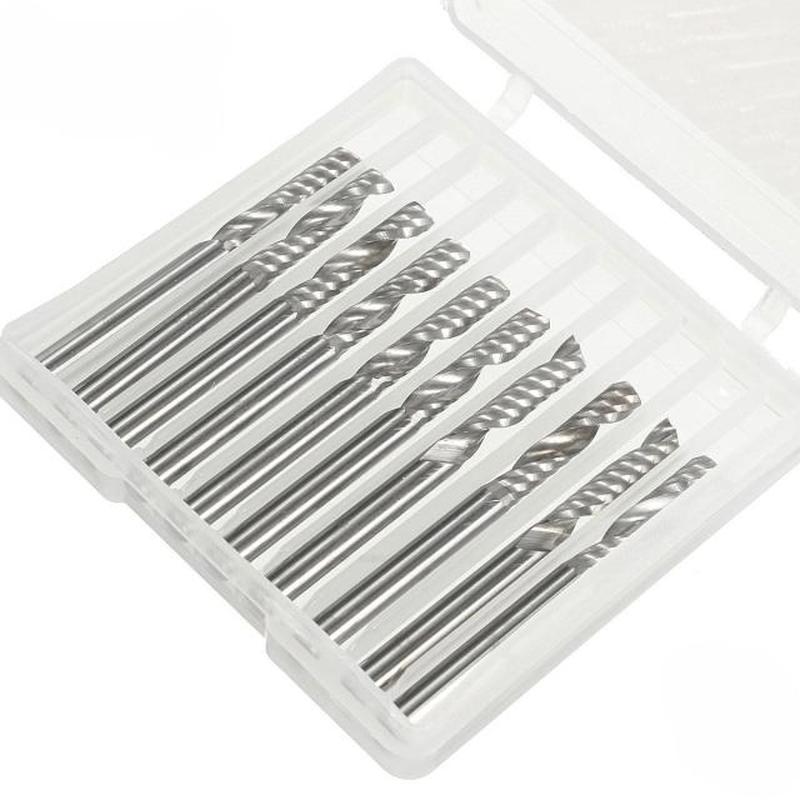 High Quality 10pcs/lot 1/8 CNC Bits Single Flute Spiral Rout
