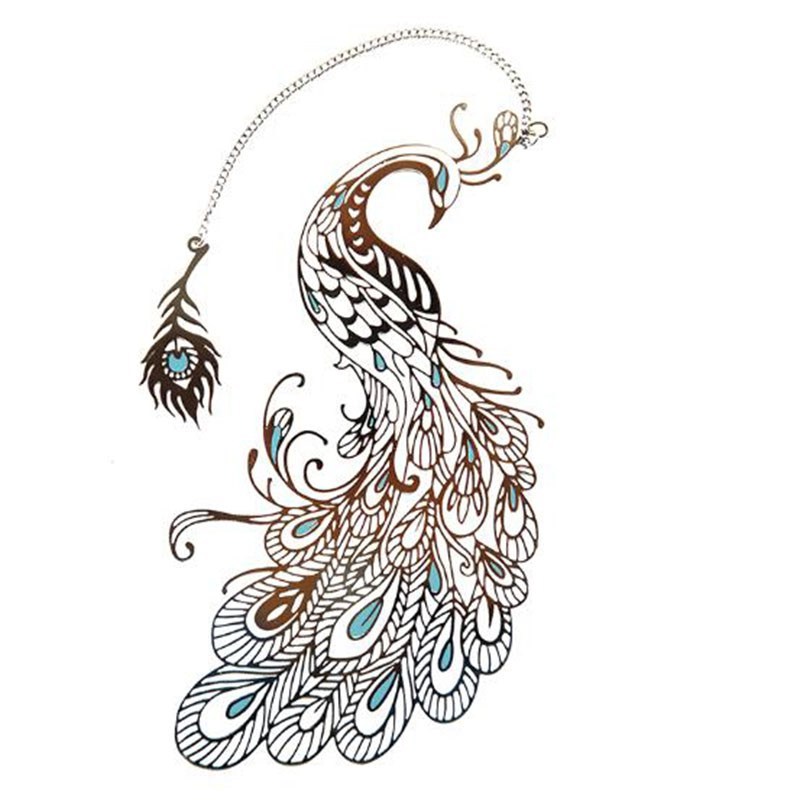Beautiful Peacock Metal Bookmark Creative Art Restoration An