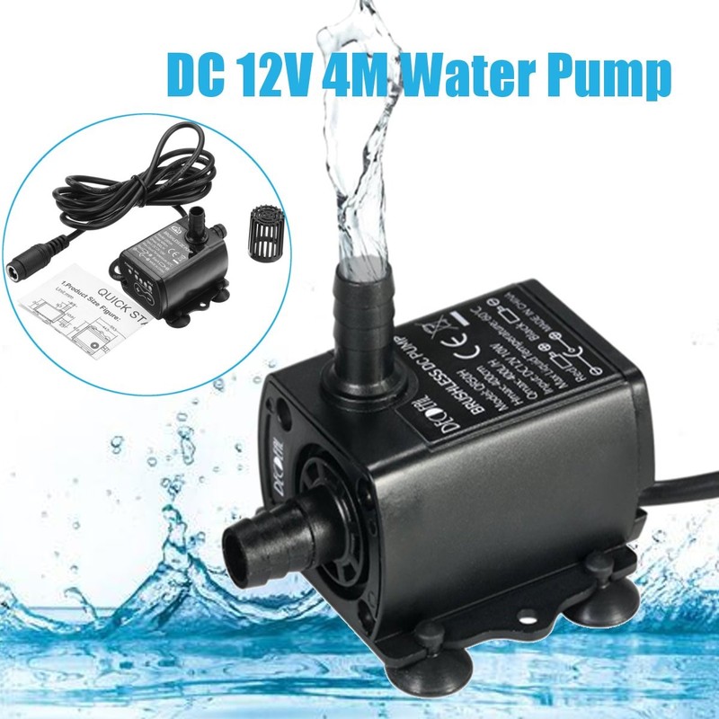 QR50H DC 12V 10W 400L/H 4M Water Pump Flow Rate Brushless Mo