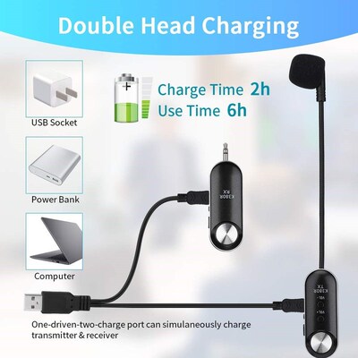 Wireless Microphone Headset 50M HF Wireless Headset Mic Syst