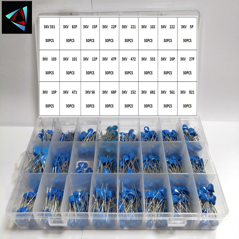 720Pcs 24Value*30Pcs 3KV Ceramic Capacitor KIT 5P 10P 22P 47