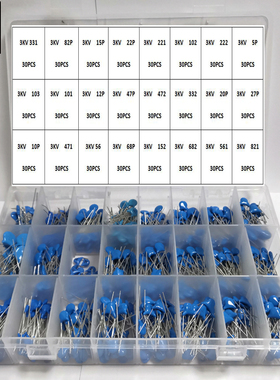 720Pcs 24Value*30Pcs 3KV Ceramic Capacitor KIT 5P 10P 22P 47