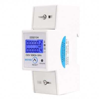 DIN Rail 5-80A 230V AC 50Hz Single Phase Wattmeter Power Con