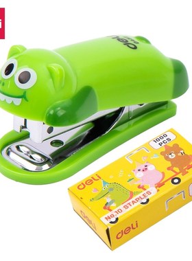 Cartoon Mini Stapler set stapling machine with 1000 pcs No.1