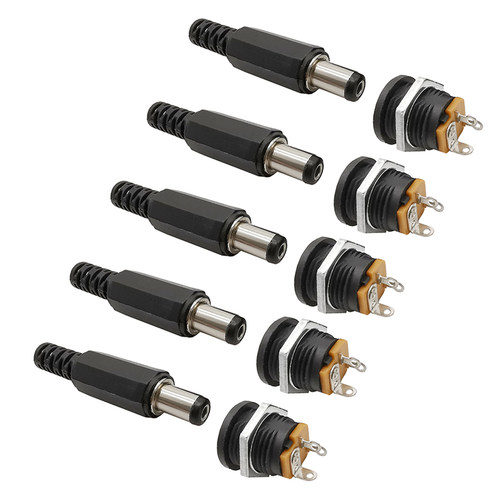 5Pairs DC-022 5.5*2.1 mm Plastic Male Plug + DC Power Socket