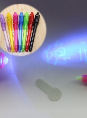 1PC Invisible Ink Pen UV Black Light Combo 2 in 1 Invisible