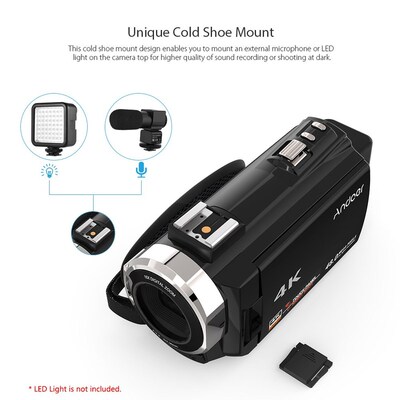 CZ ES US STOCK Andoer Video Camera 4K 1080P 48MP WiFi Digit