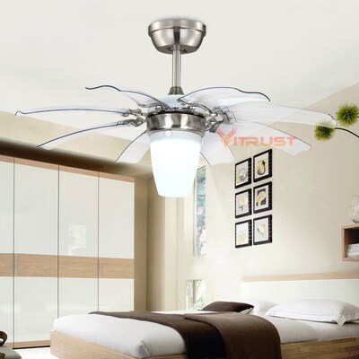 Modern Folding Fan Lights Fashion Invisible Mute Ceiling Fan