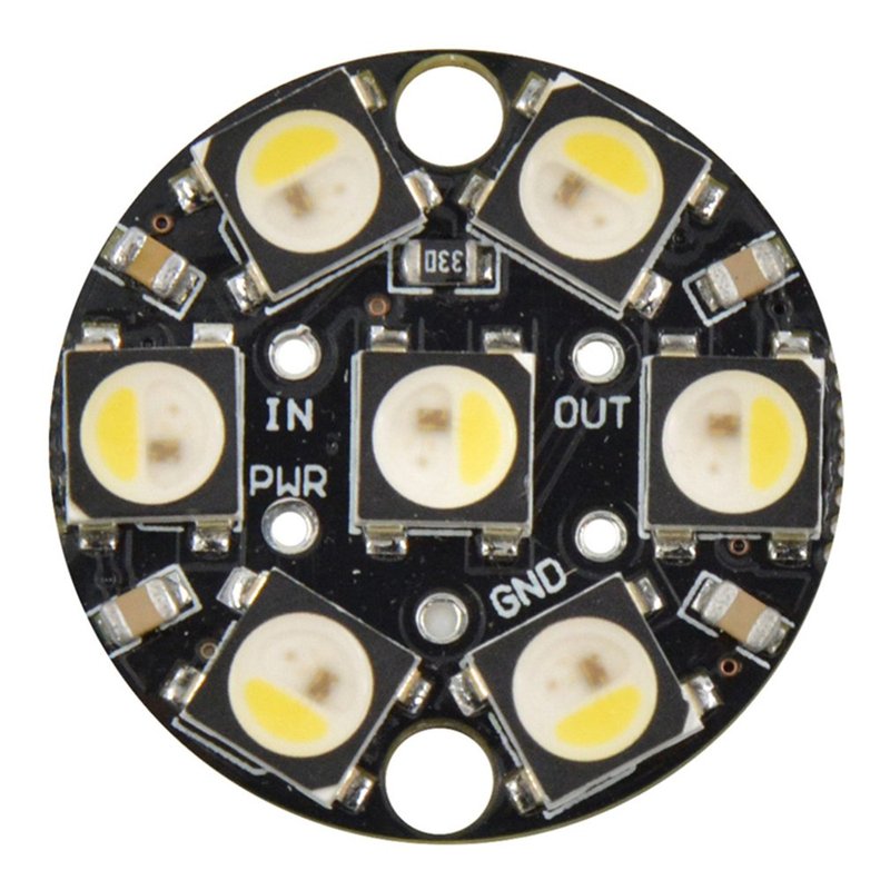 7-bit SK6812 RGBW Round Full Color Ring LEDs With Integrated