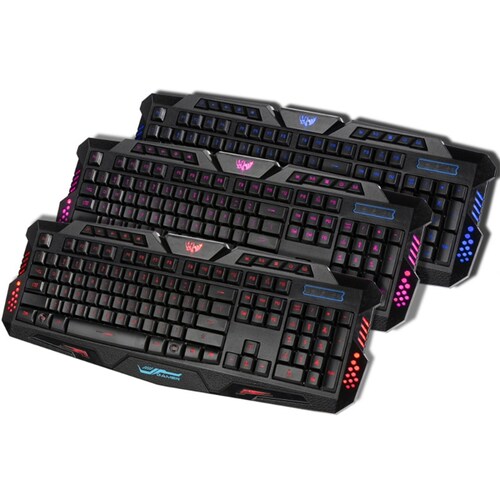 A877y Three-color Backlit Multiple Rgb Wired Usb Keyboard Me