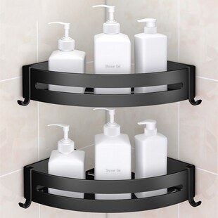 LIUYUE Bathroom Shelve Black/Silver Aluminum Wall Corner She