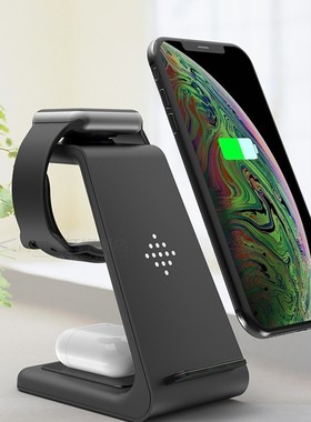 QI 10W Fast Charge 3 in 1 Wireless Charger  iPhone for Samsu