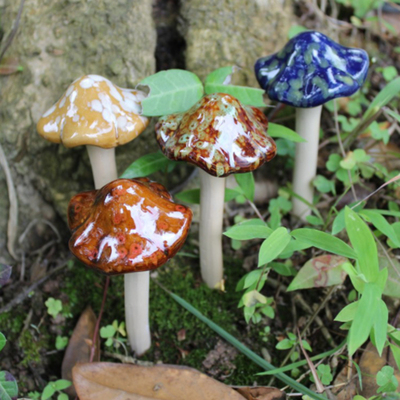 Colorful Garden Ceramic Mushrooms Toadstool Pots Decoration