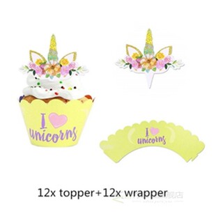 nicorn Cake Topper Party Supplies Cake Decoration Card Kids