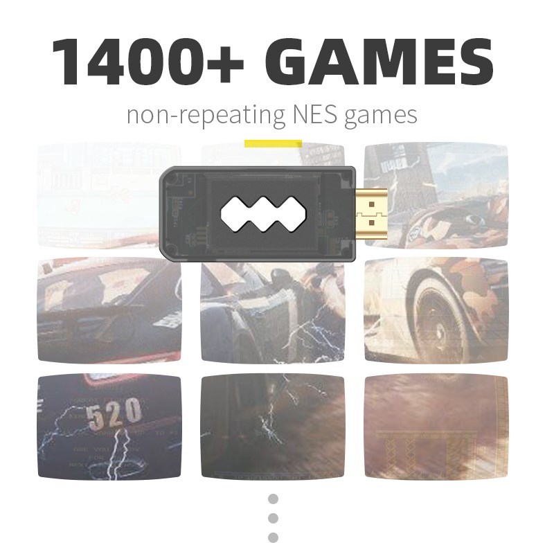 USB Wireless Handheld TV Video Game Console Build In 1400 Cl