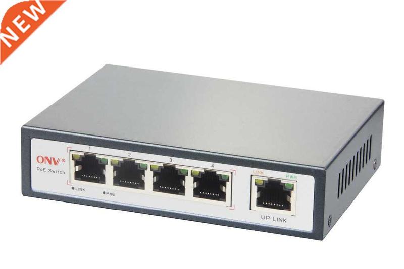 5 Port Switch, 4 Port AT PoE Ports and One Ethernet Uplink 1