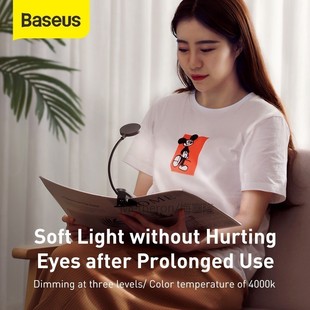 Baseus Mini Clip Lamp USB LED Light Flexible Reading Desk Co