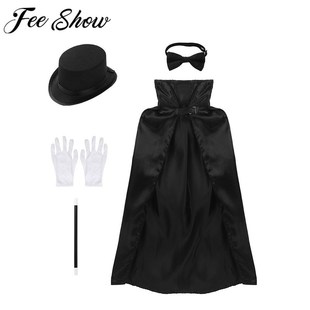 Kids Magician Wizard Role playing Games Costume Outfit Boys