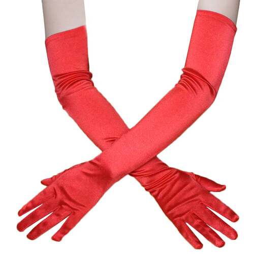 Red Gloves Wedding Show Ball Gloves Dance Gloves