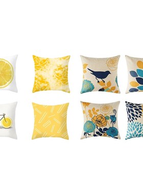 8 Pcs Sofa Pillow Cover Linen Throw Pillow Case Seat Car