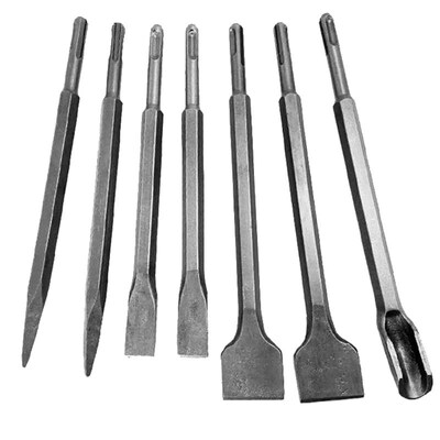 Promotion--7Pcs Sds Plus Chisel Set Point Groove Gouge Flat