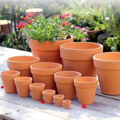 Red pottery flowerpot round flowerpot fleshy seedling pot