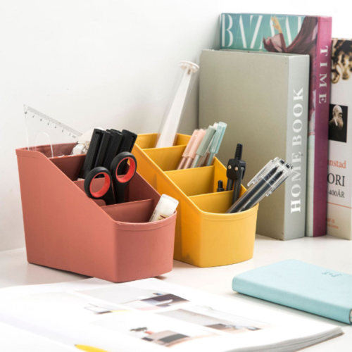 Plastic Multi-grids Desktop Storage Box Simple Cosmetic Fini
