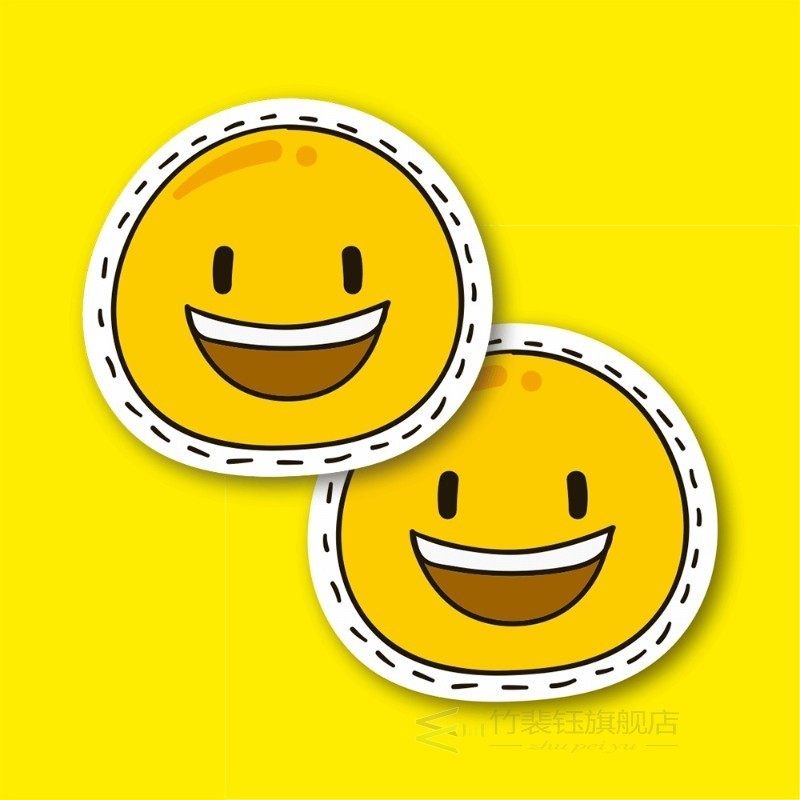 mouth open smiley emoji laptop and phone sticker-decal max.