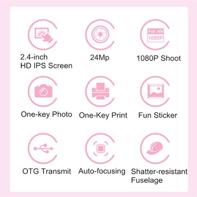 2.4 Inch 1080p Instant Print Kids Camera Digital Dual Camer