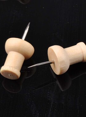 Wholesale 50 pcs/lot Nautral Round Wooden Push Pins Thumbtac