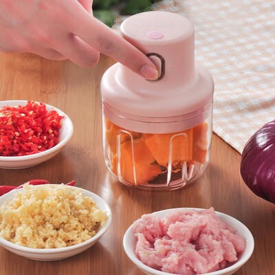 250ml Kitchen Meat Grinder Shredder Garlic Ginger Chopper Bl