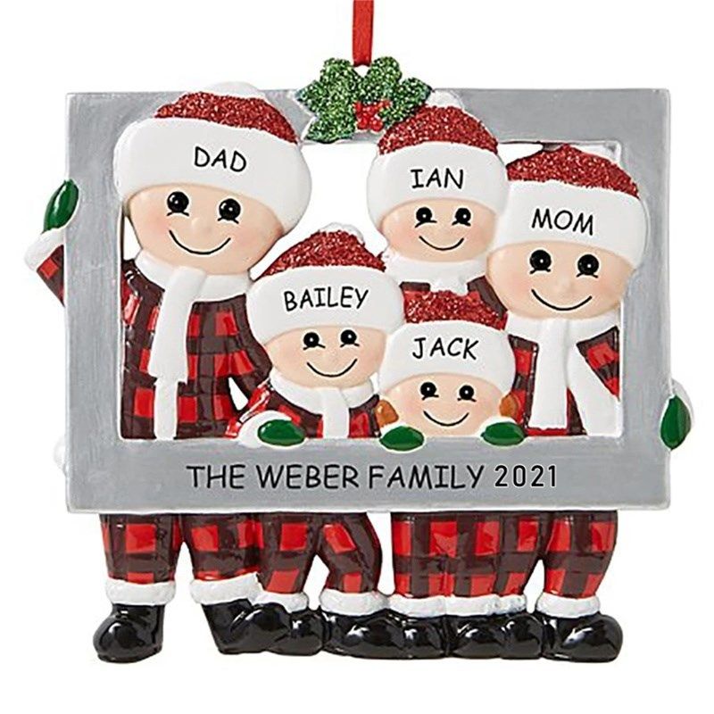 christmas family 2-6 people group photo ornament diy name bl
