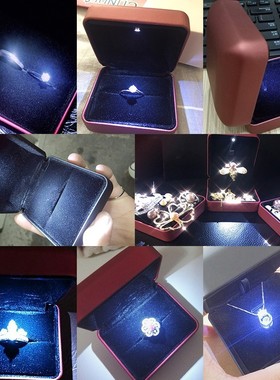 High grade proposal ring box with LED light wedding ring box