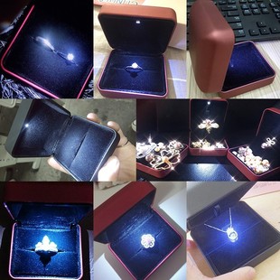 High grade proposal ring box with LED light wedding ring box
