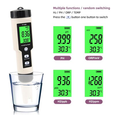 Portable Dissolved Hydrogen H2 Meter Digital pH Orp Tester F