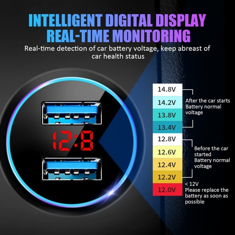 4.8A Car Charger Mobile Phone Fast Charging Adapter in Car w - 封面