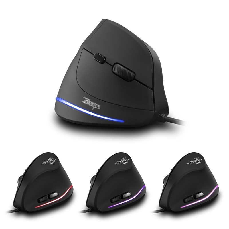 ZELOTES T 20 Mouse Wired Vertical Mouse Ergonomic Rechargea
