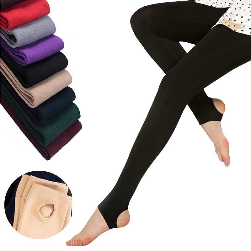 2020 Autumn winter woman thick warm leggings candy color bru