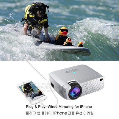 LED Mini Projector D40W,Video Beamer for Home Cinema.1600 Lu